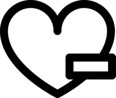 Minus Heart Sticker Svg Vector, Free Vectors File